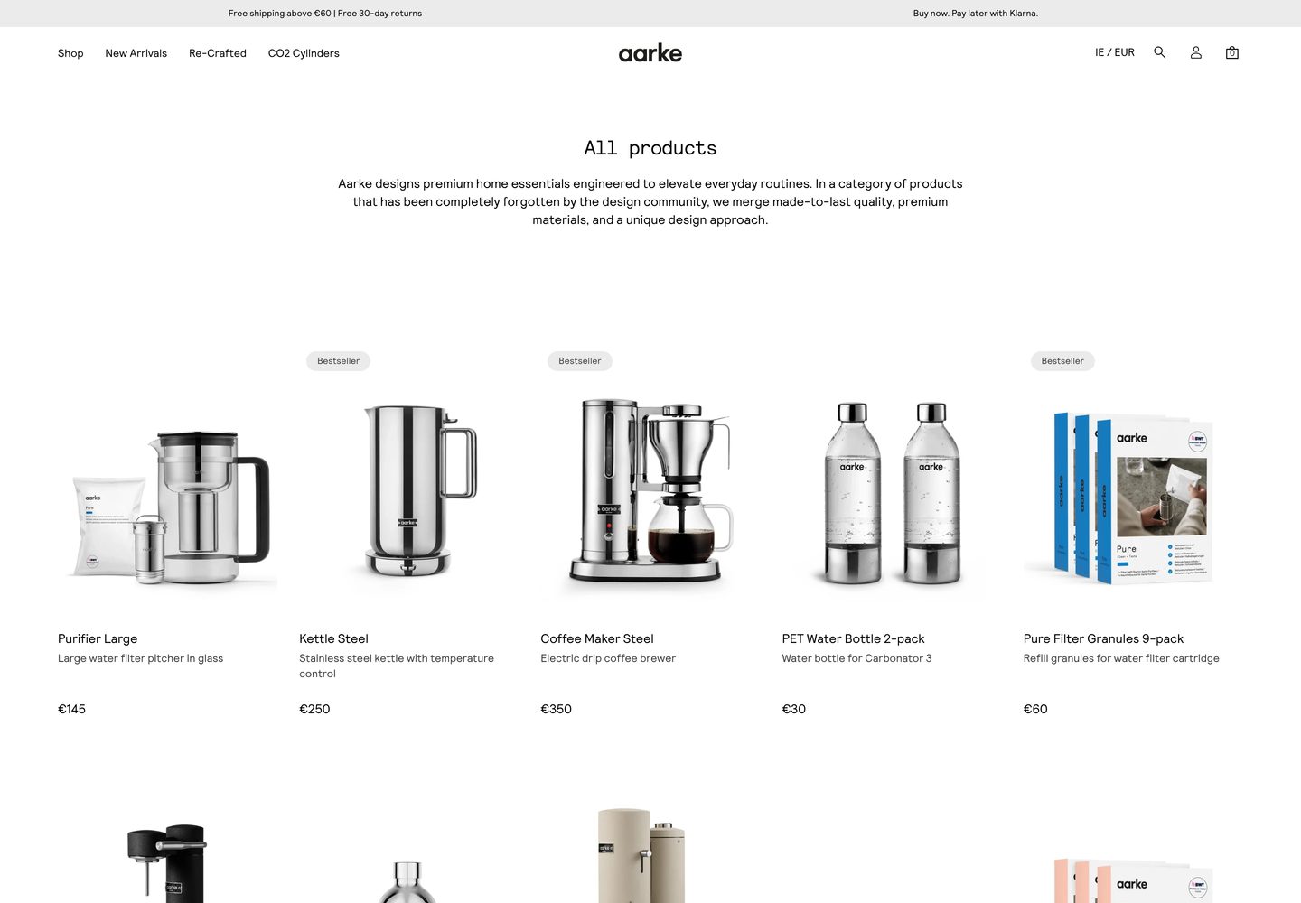 Desktop catalog of Aarke
