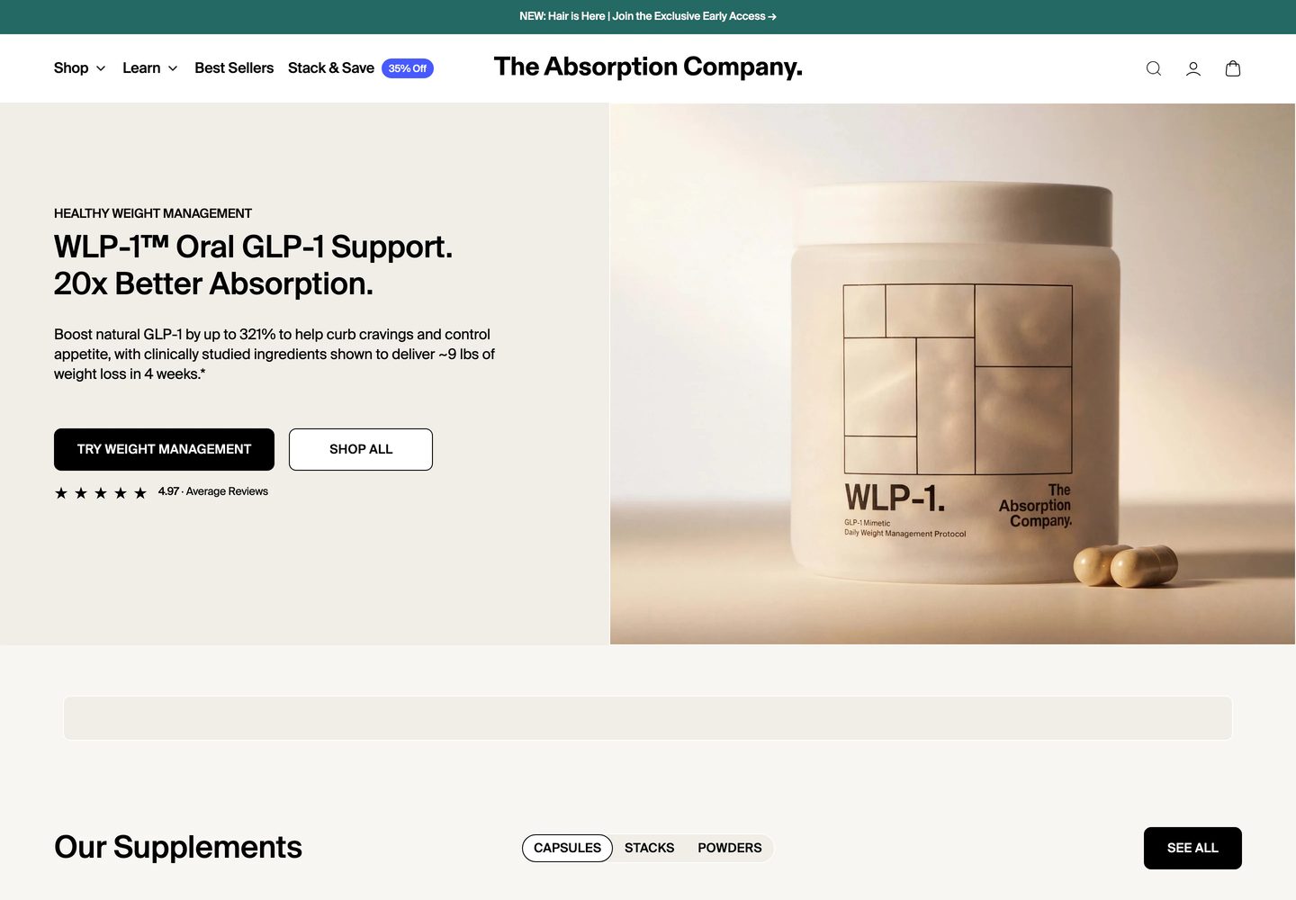 Desktop homepage of Absorb