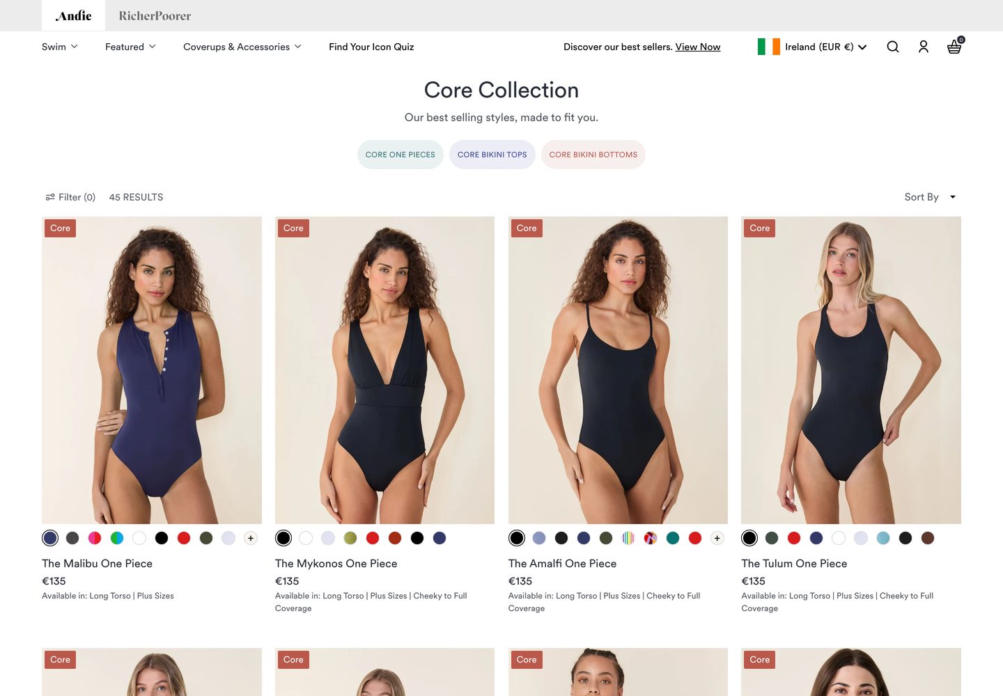 Desktop catalog of Andie Swim