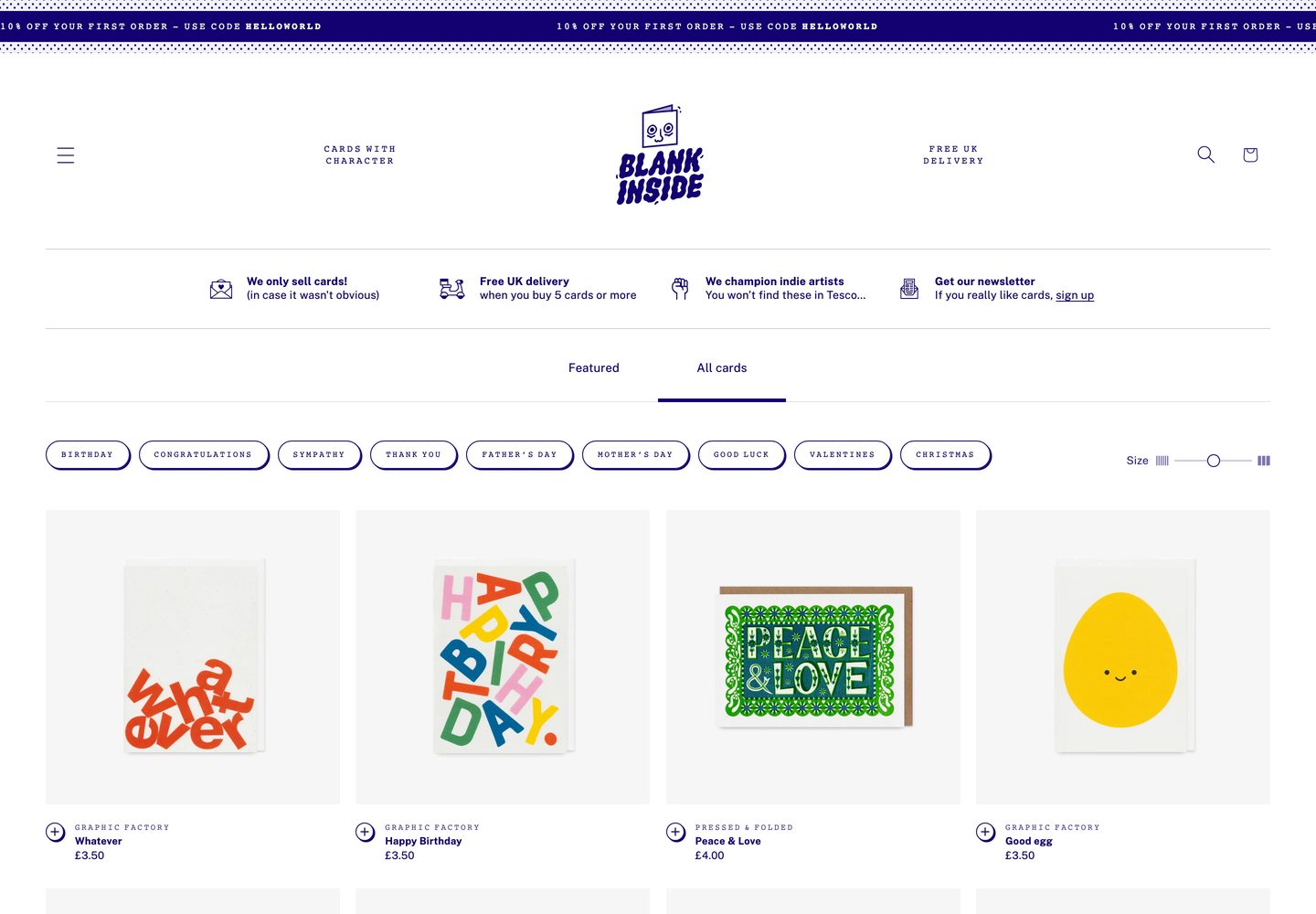 Desktop catalog of Blank Inside