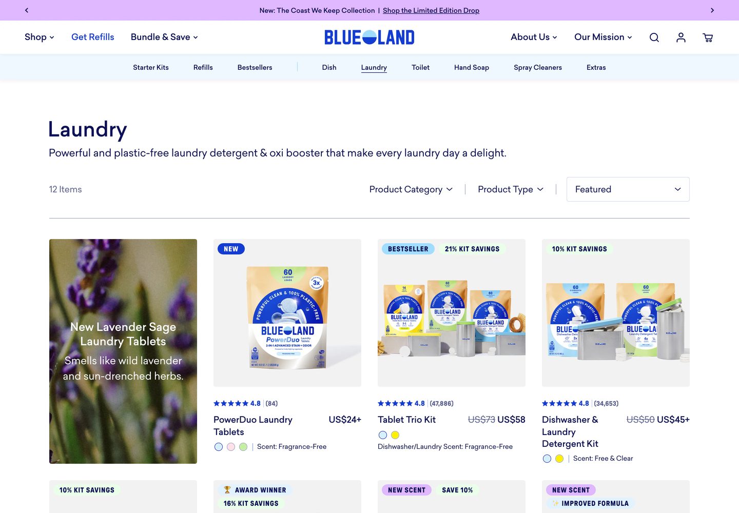 Desktop catalog of Blueland