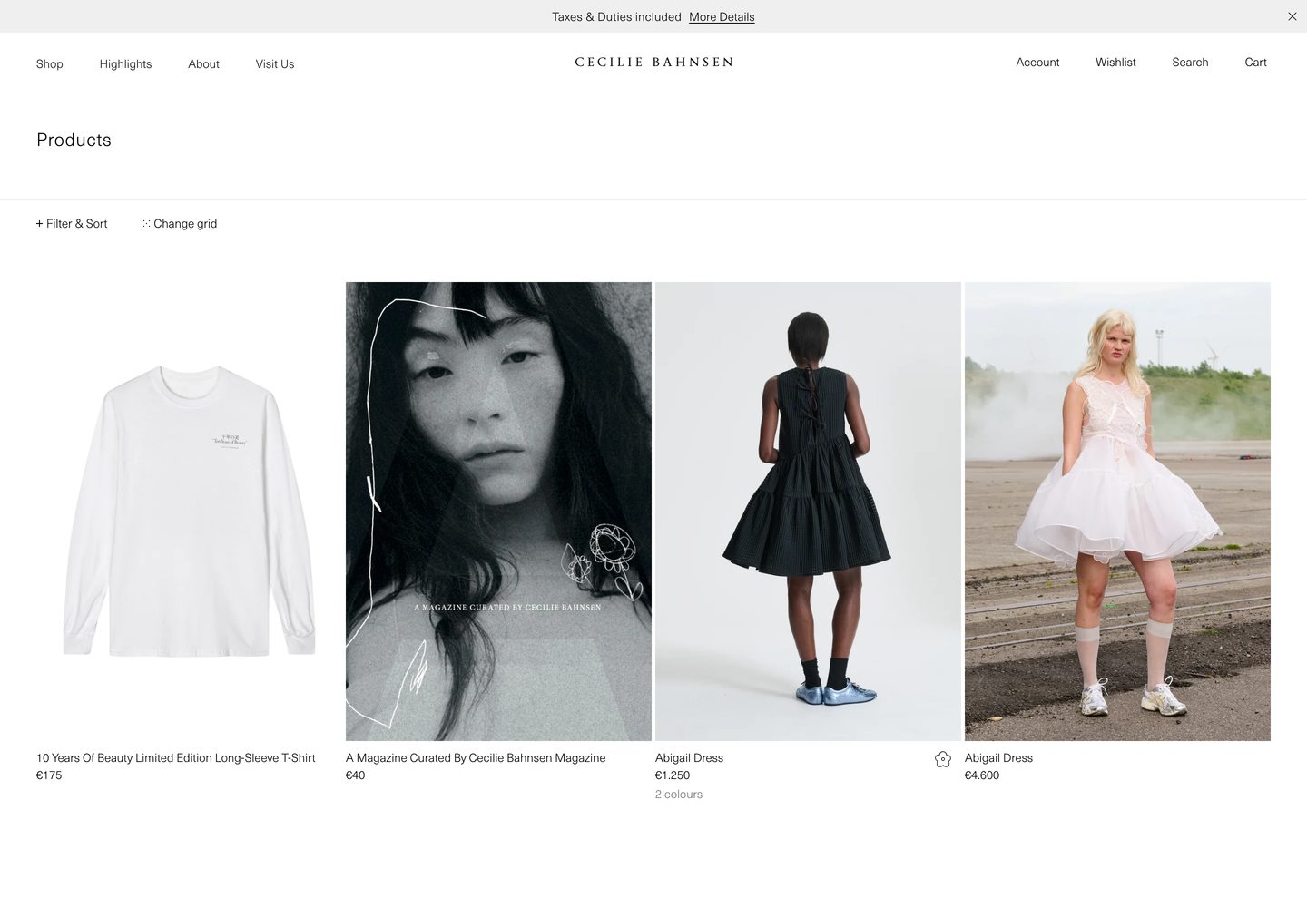 Desktop catalog of Cecilie Bahnsen