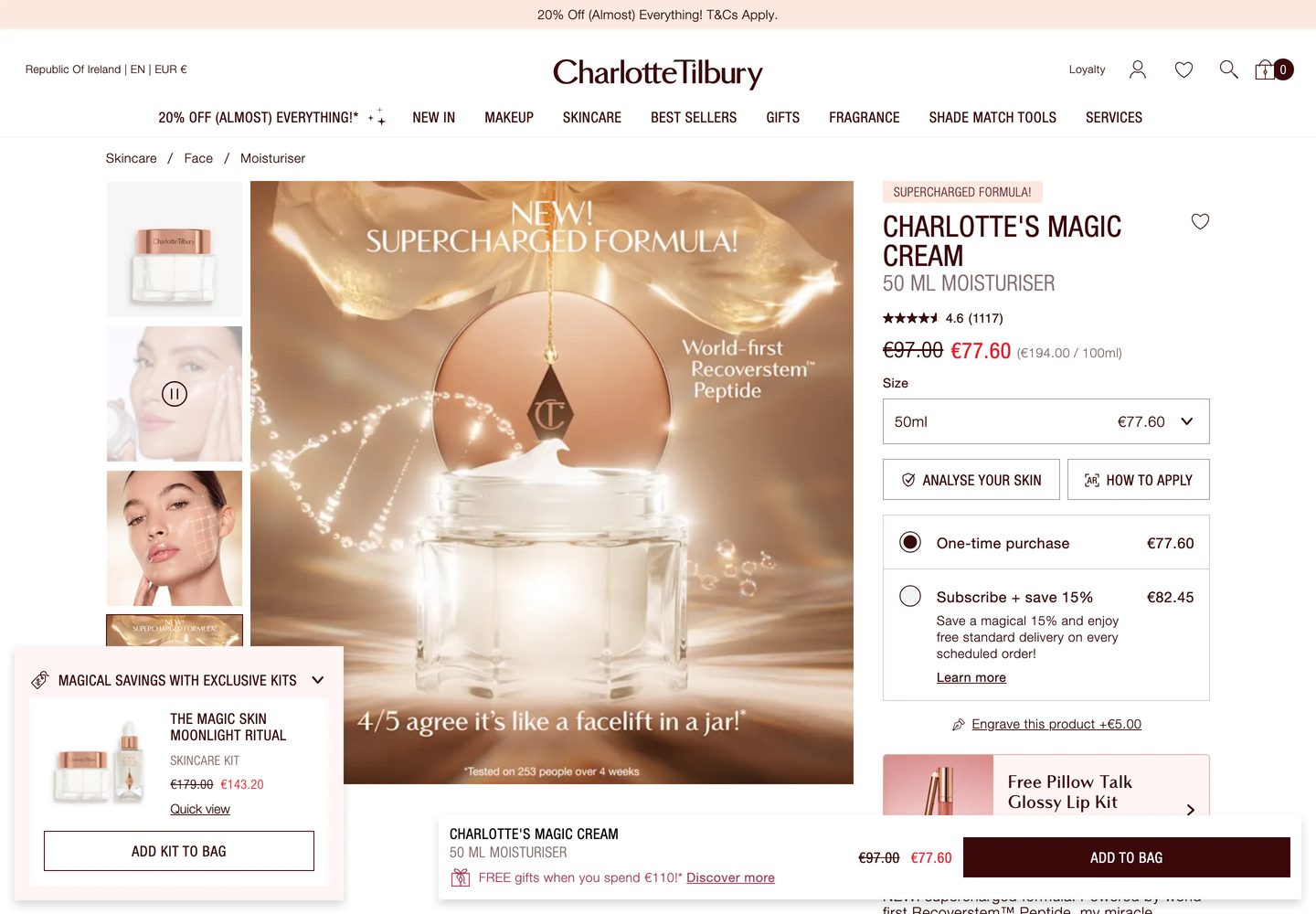 Desktop product page of Charlotte Tilbury