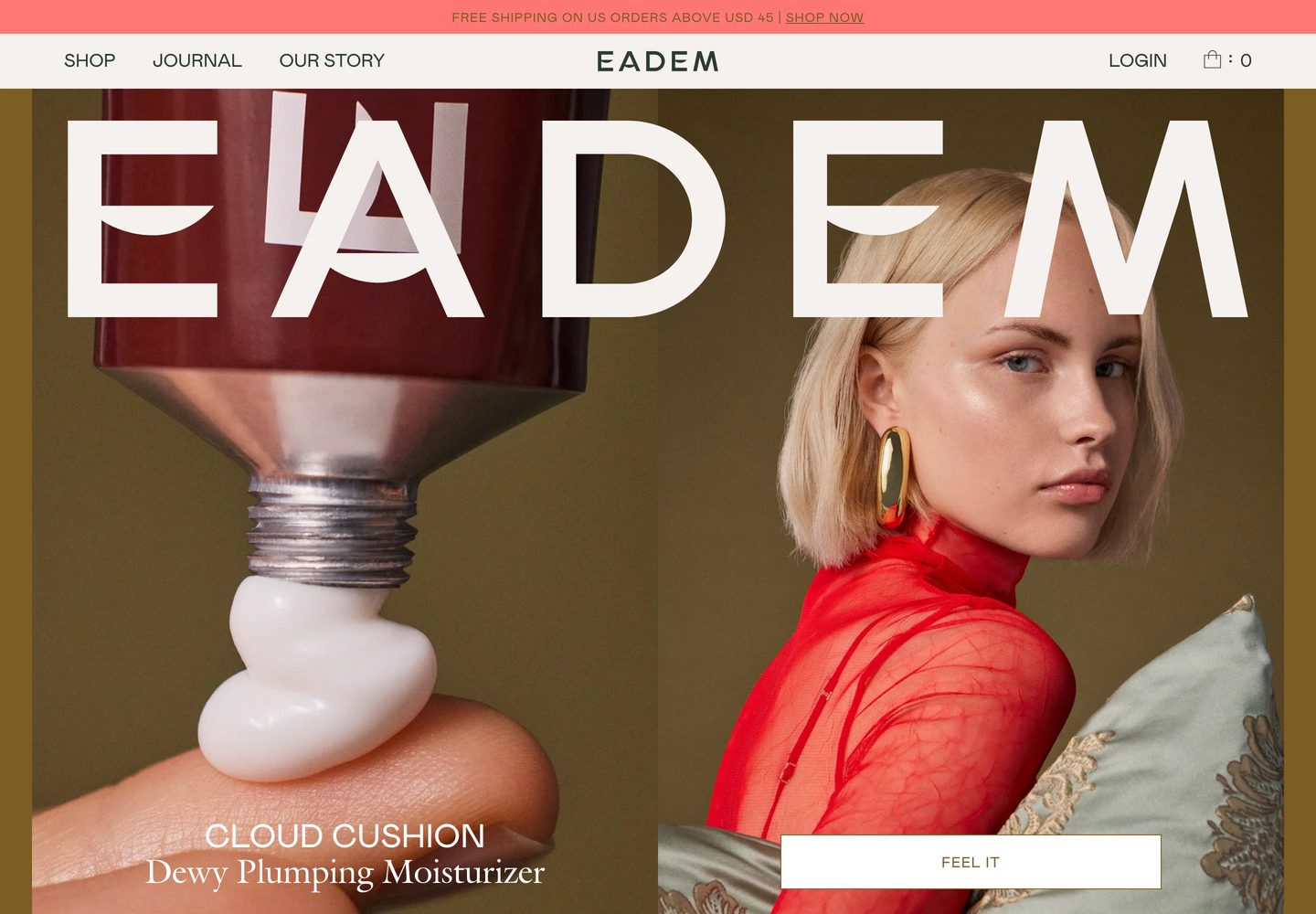 Desktop homepage of Eadem