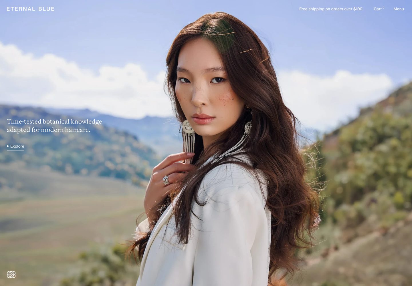 Desktop homepage of Eternal Blue