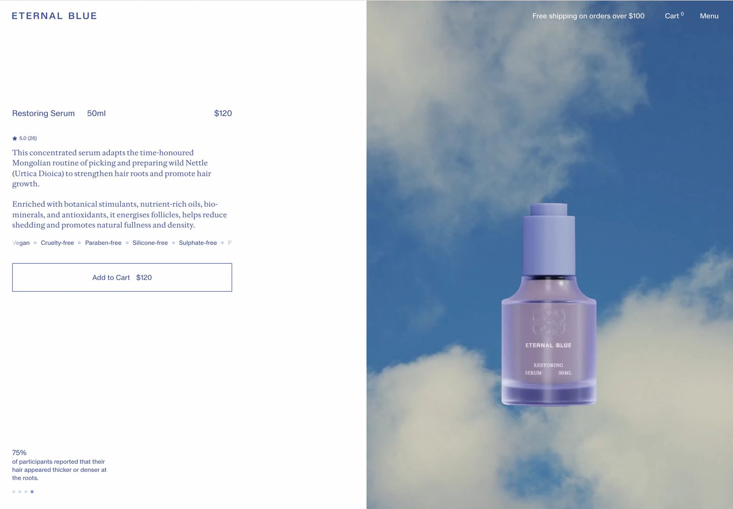 Desktop product page of Eternal Blue