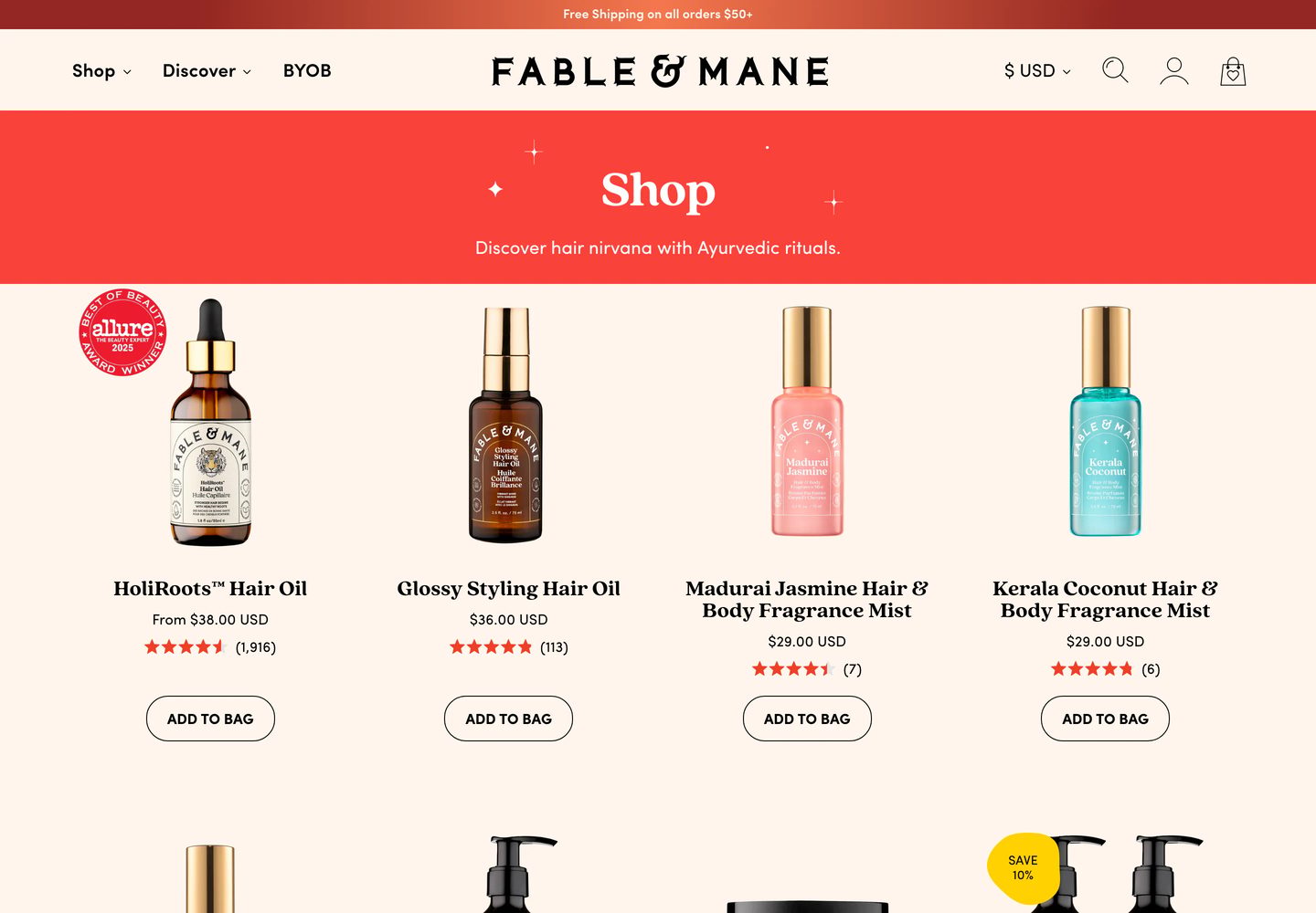 Desktop catalog of Fable & Mane