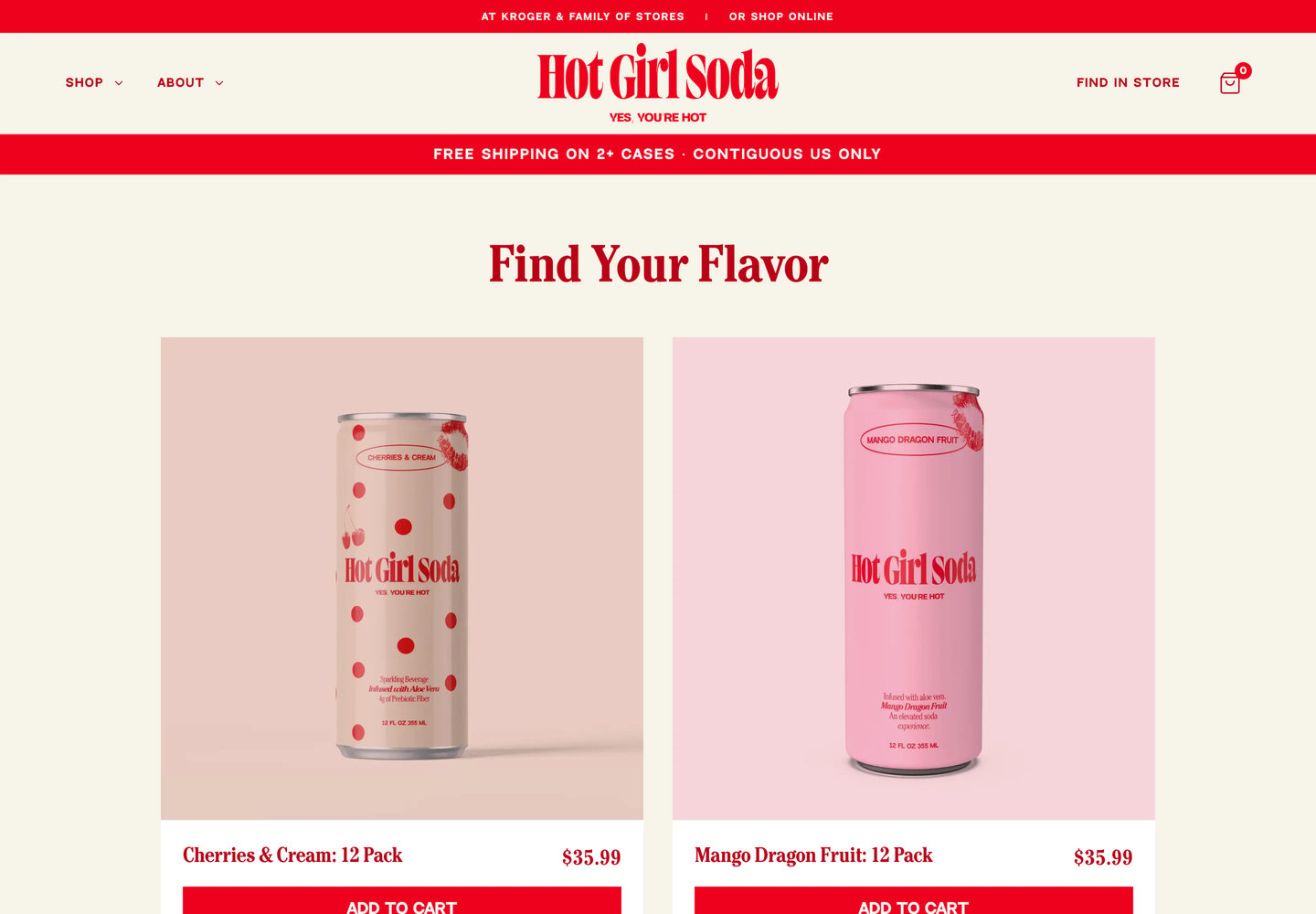 Desktop catalog of Hot Girl Soda