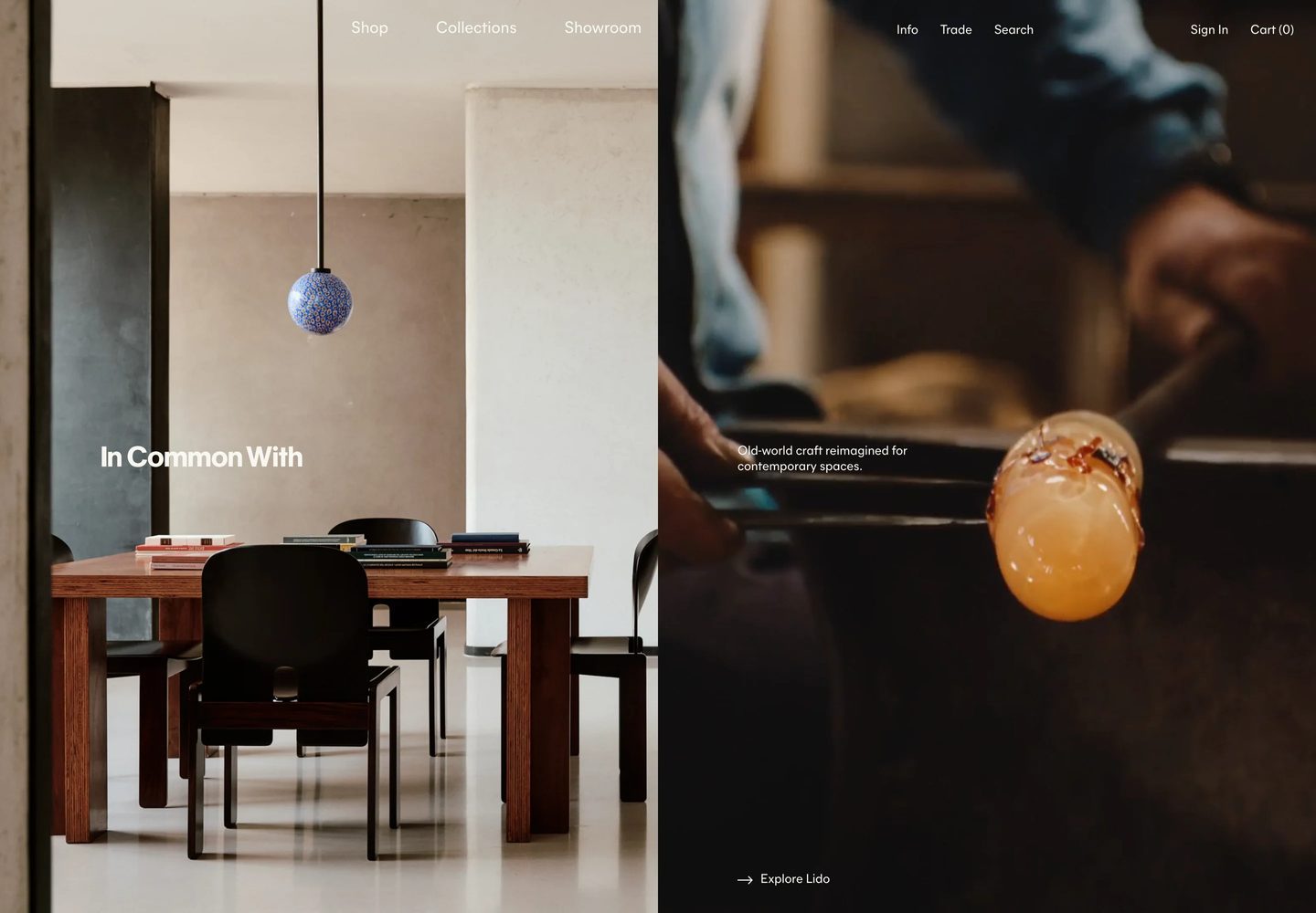 Desktop homepage of In Common With