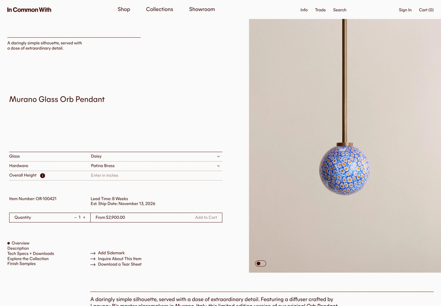 Desktop product page of In Common With