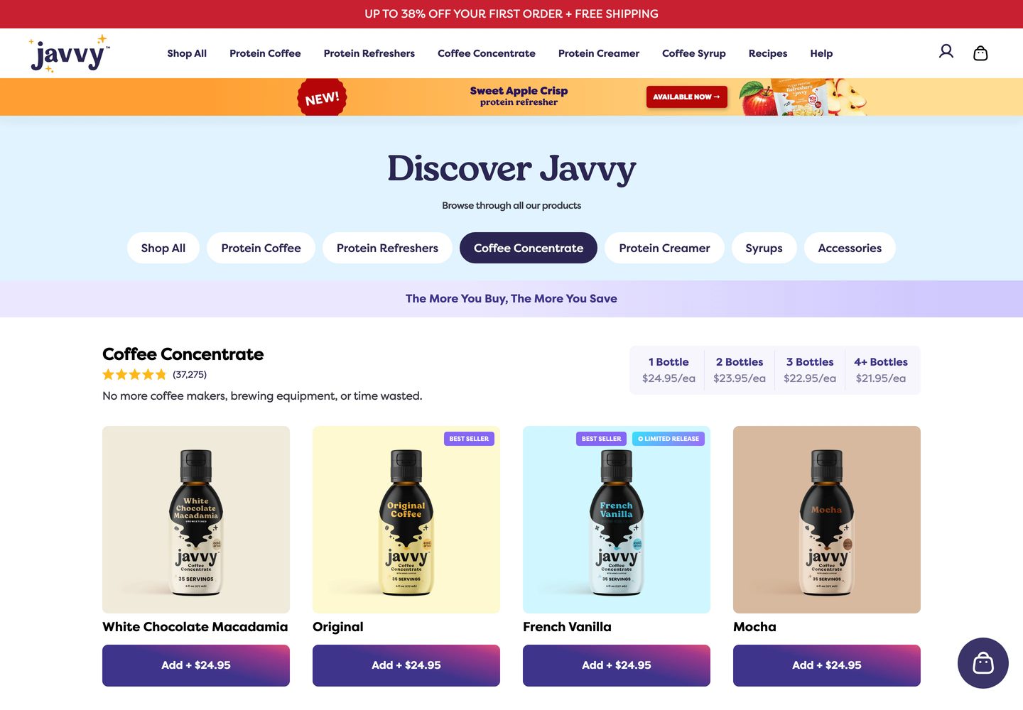 Desktop catalog of Javvy