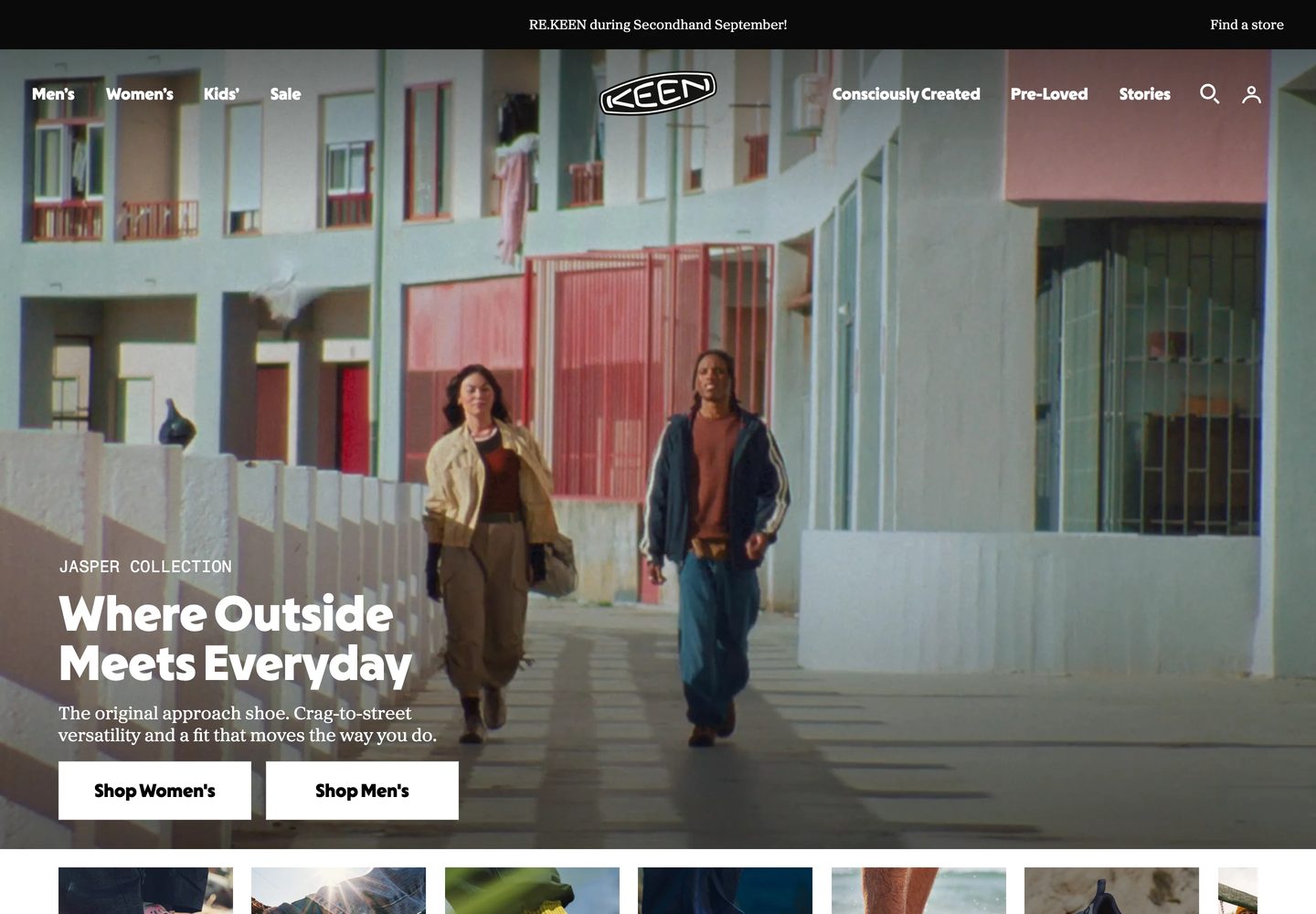 Desktop homepage of KEEN