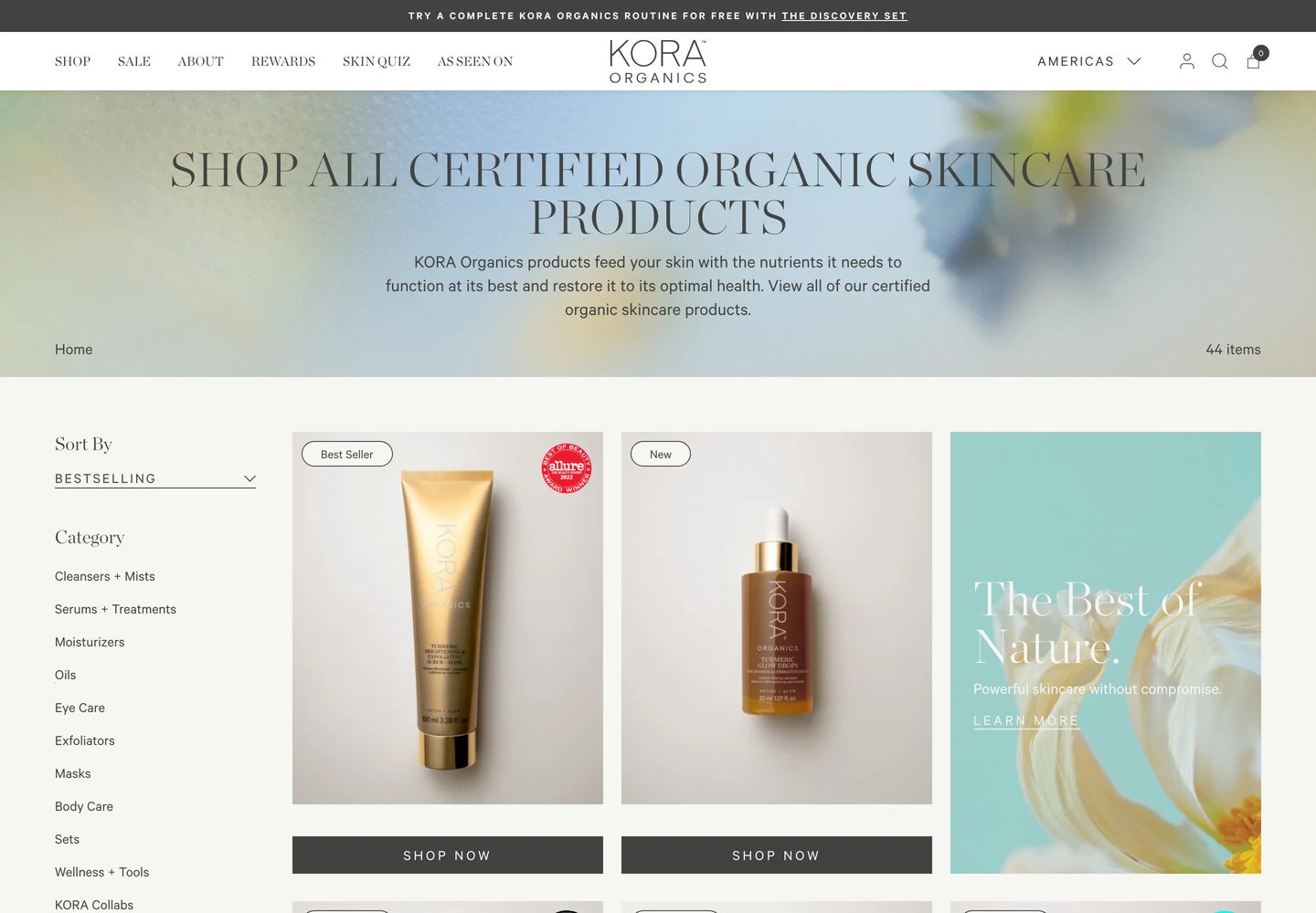 Desktop catalog of Kora Organics