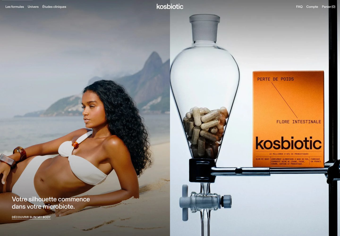 Desktop homepage of Kosbiotic