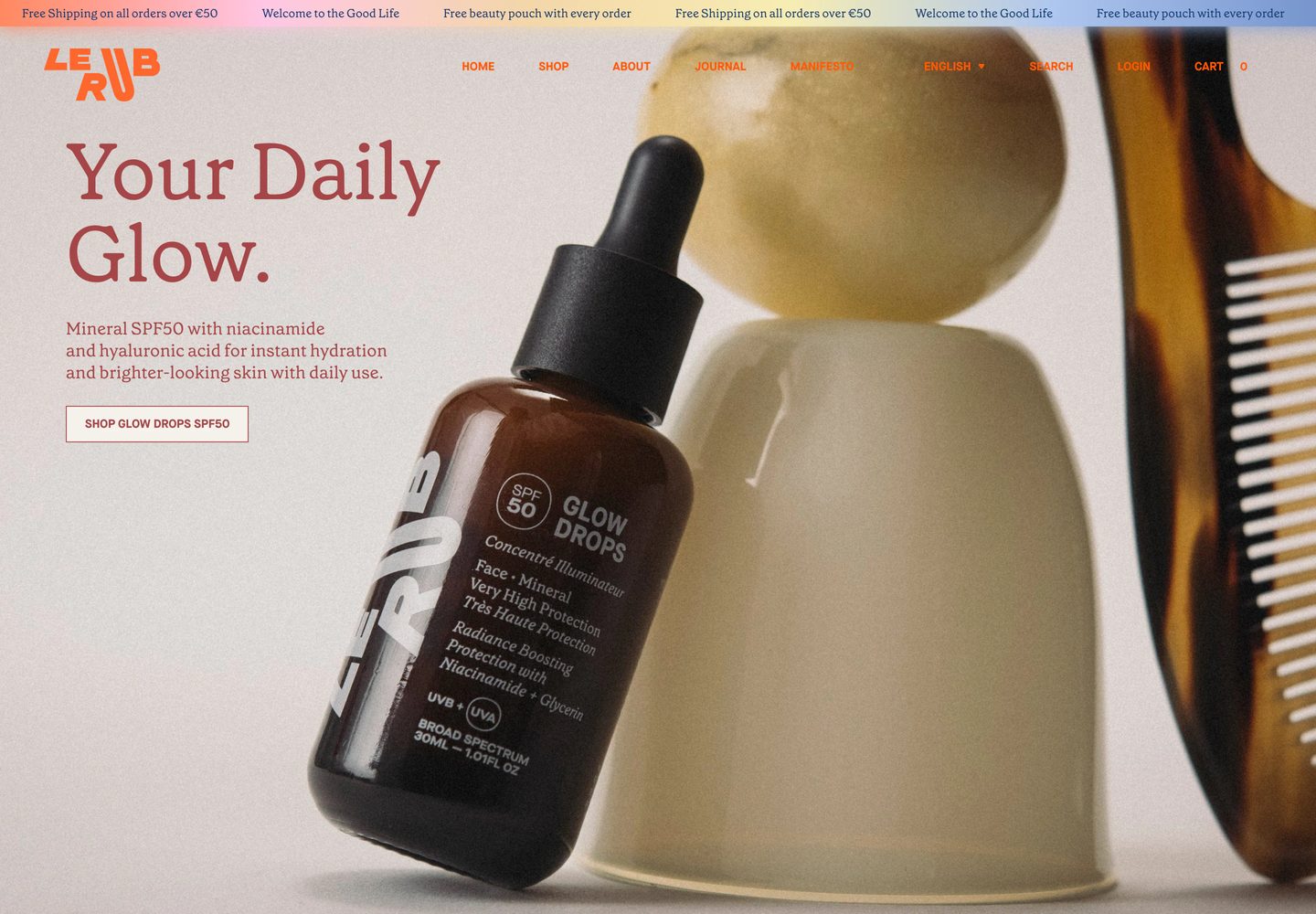 Desktop homepage of Le Rub