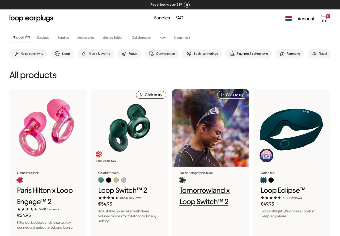Desktop catalog of Loop Earplugs