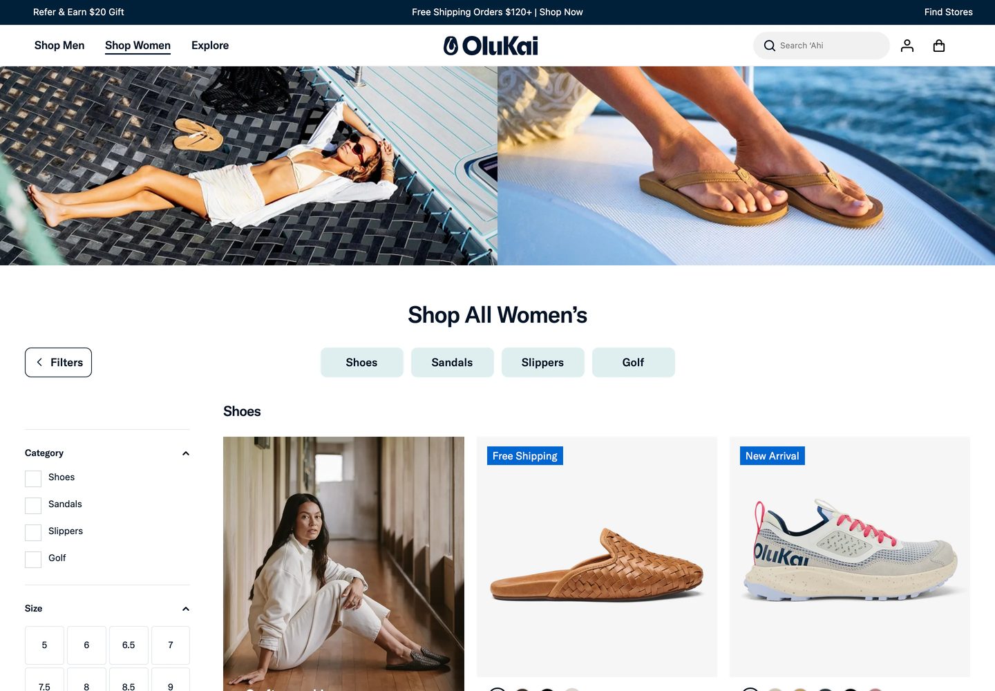 Desktop catalog of OluKai