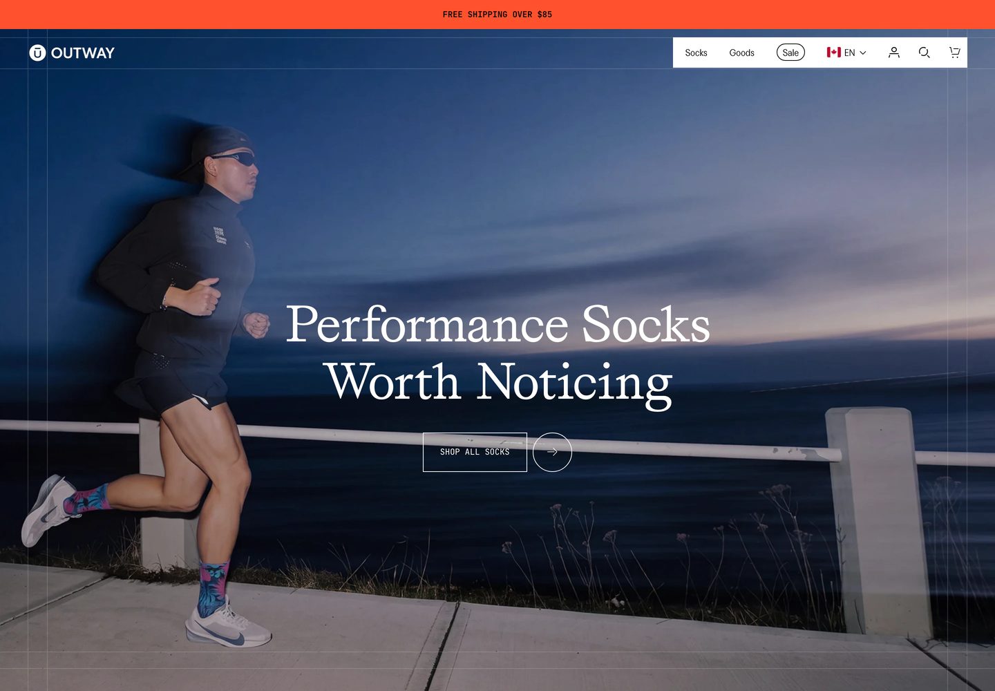 Desktop homepage of Outway
