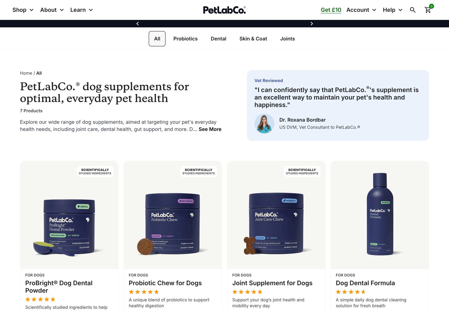 Desktop catalog of PetLab Co