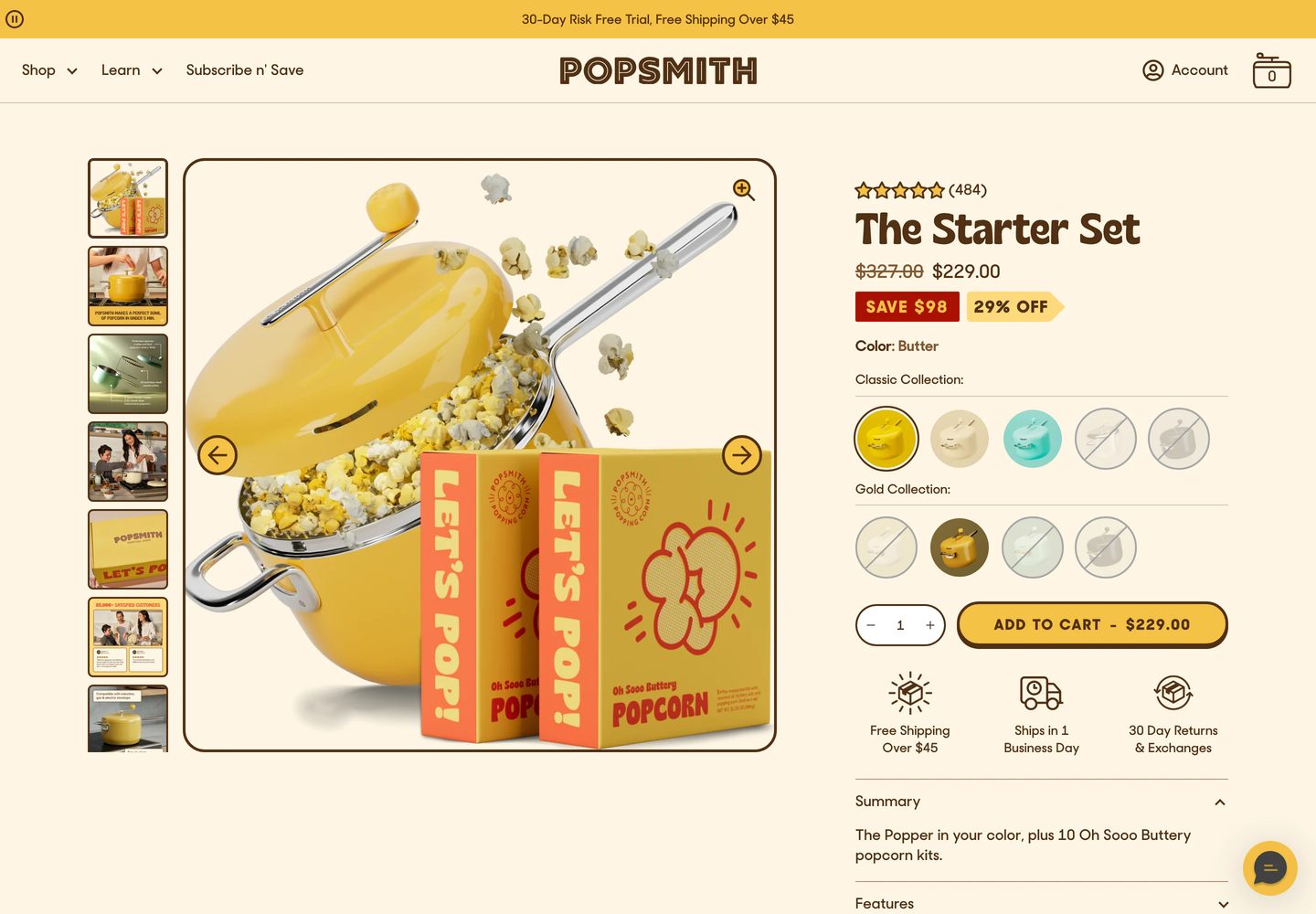 Desktop product page of Popsmith