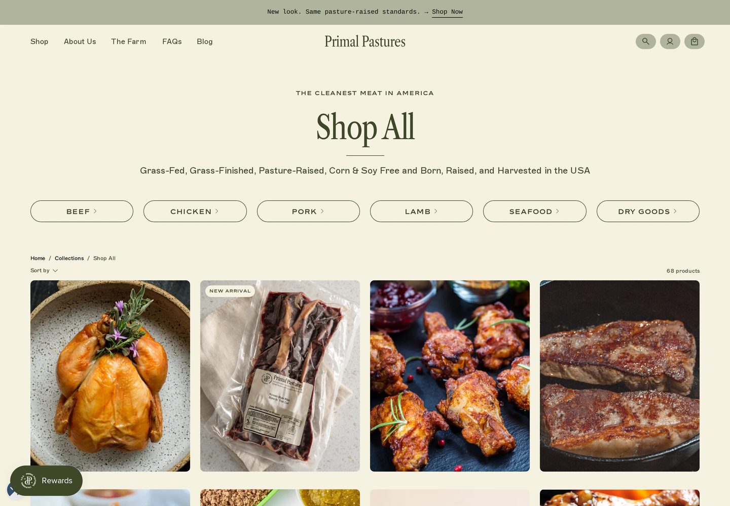 Desktop catalog of Primal Pastures
