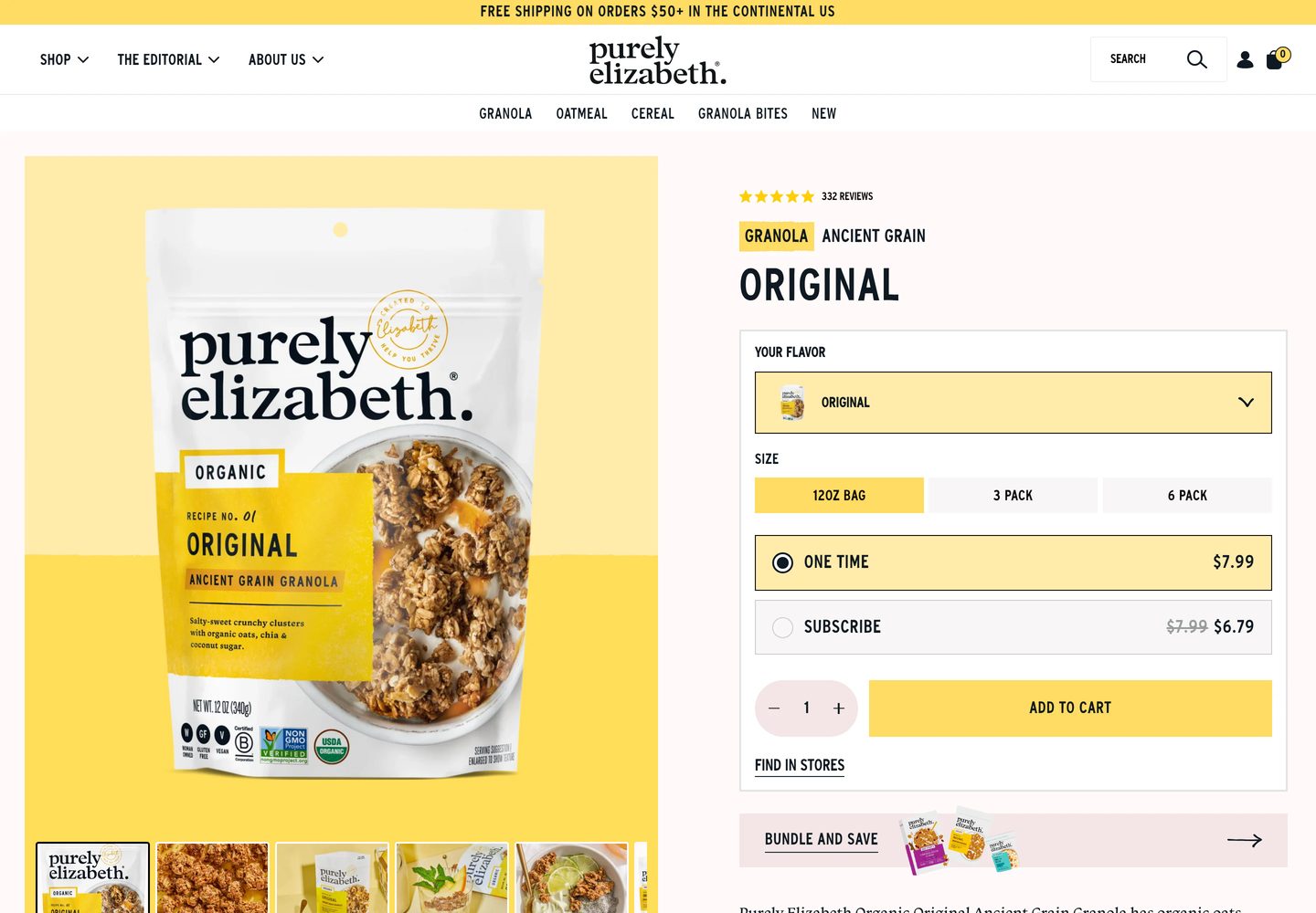 Desktop product page of purely elizabeth