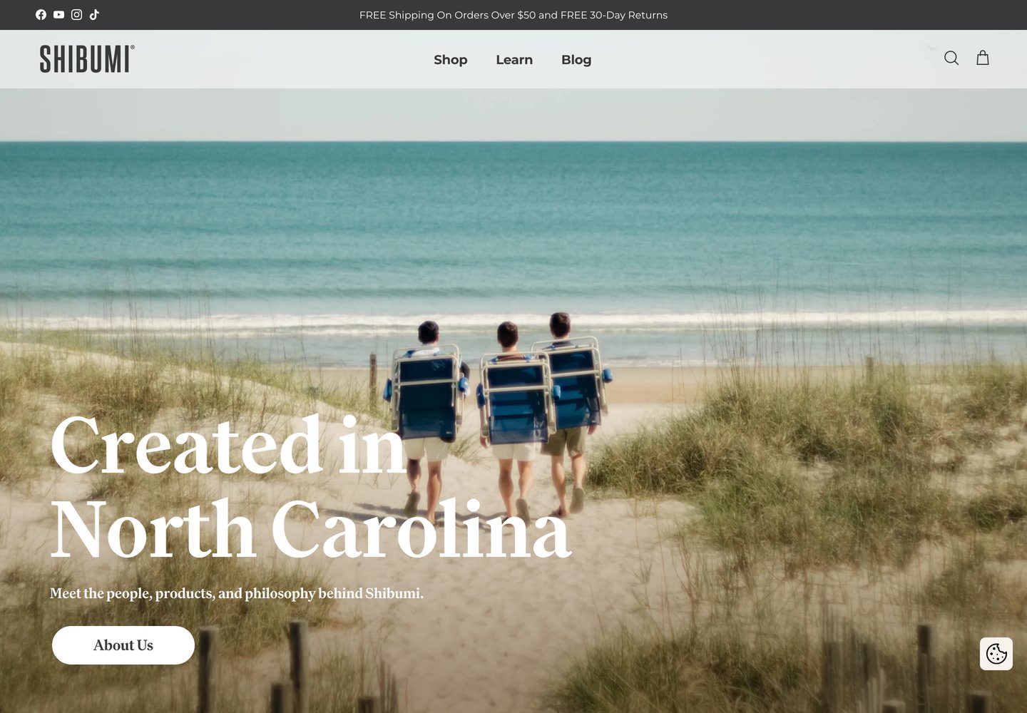 Desktop homepage of Shibumi Shade