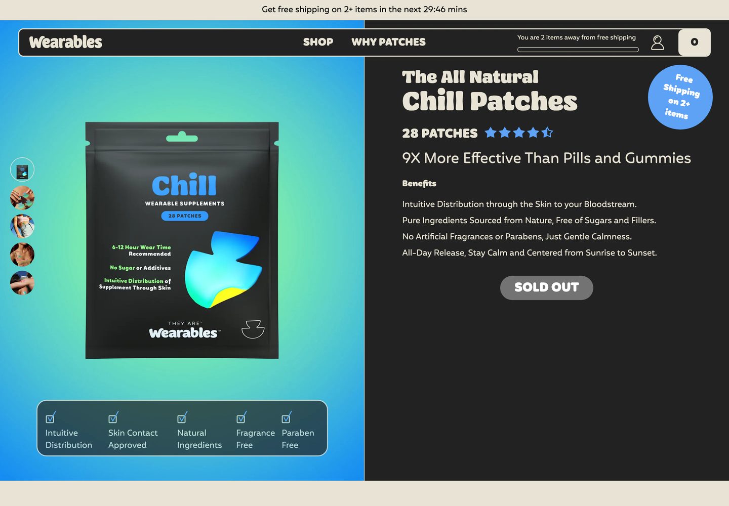 Desktop product page of They Are Wearables