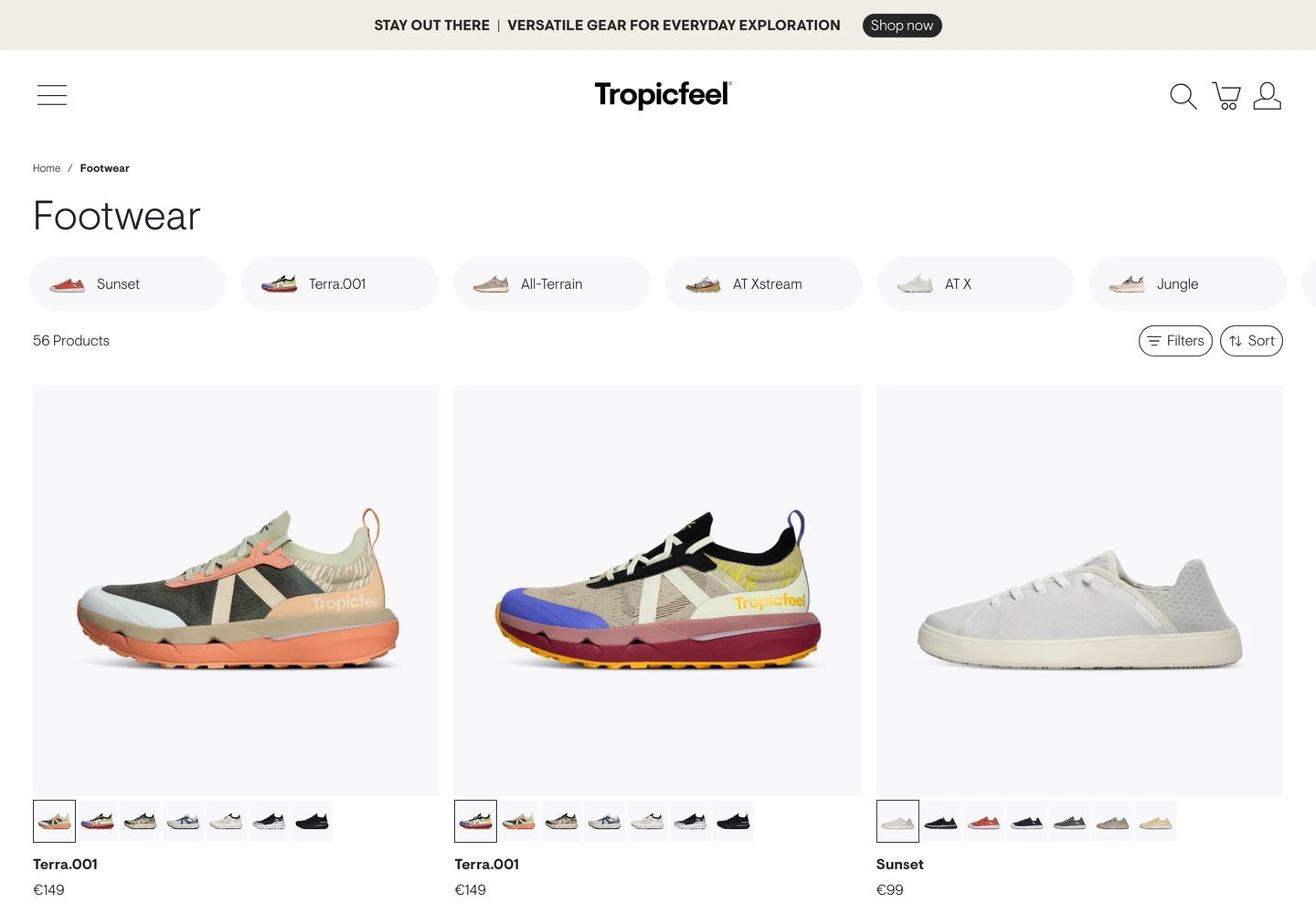 Desktop catalog of Tropicfeel