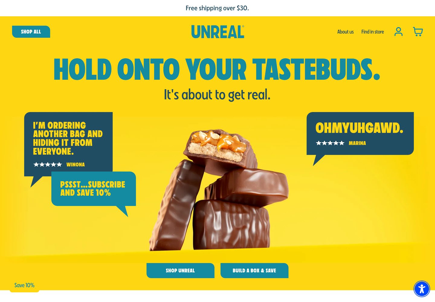Desktop homepage of UNREAL
