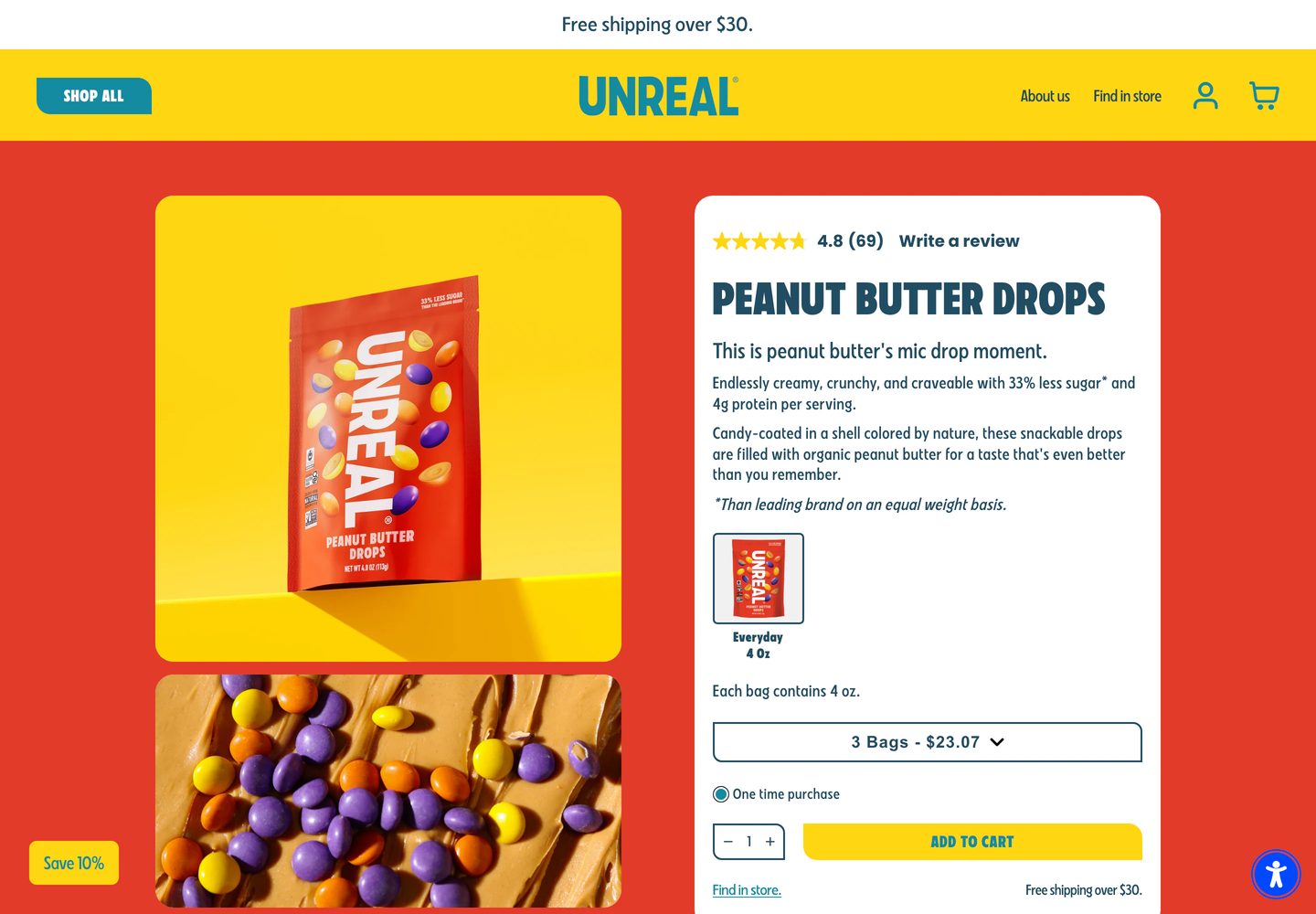 Desktop product page of UNREAL