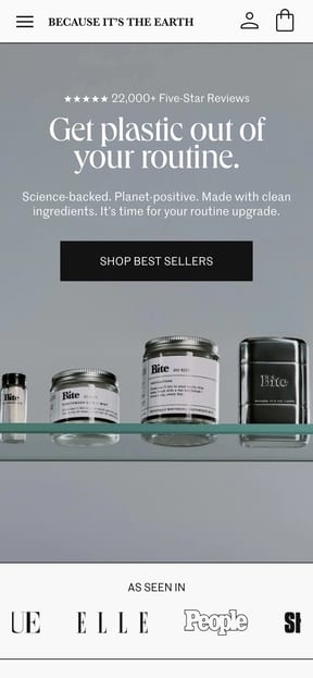 Bite mobile homepage
