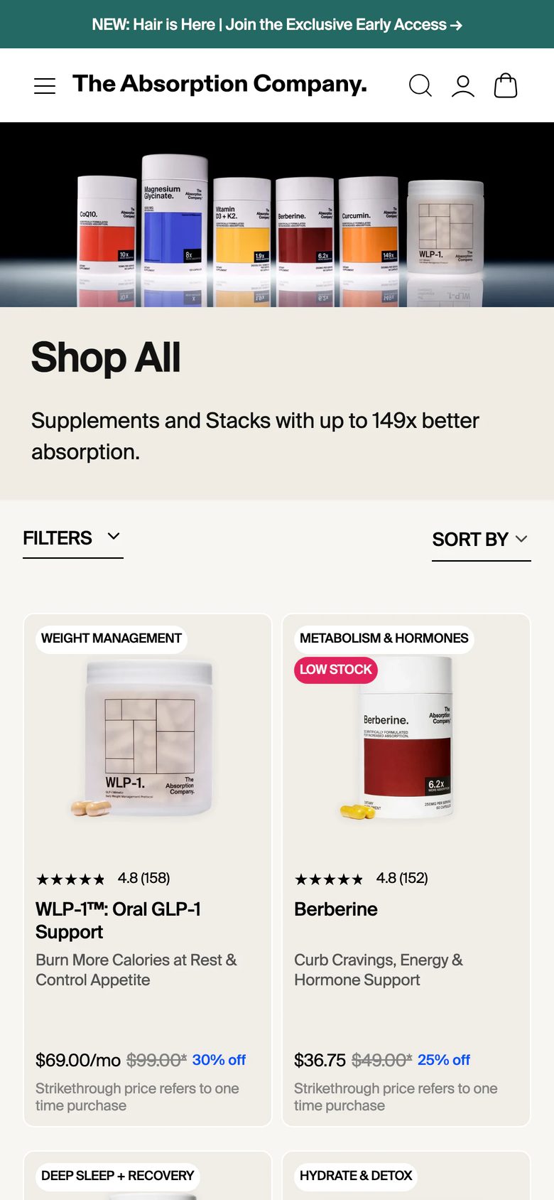Mobile catalog of Absorb