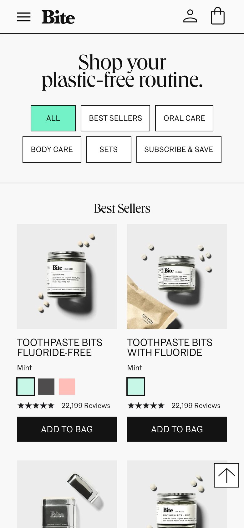 Mobile catalog of Bite