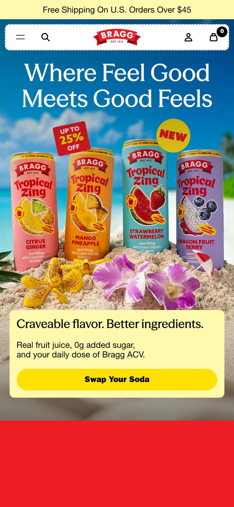 Mobile homepage of Bragg