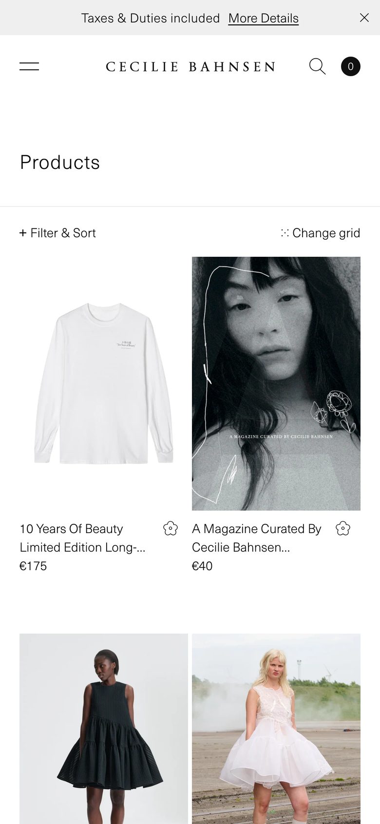 Mobile catalog of Cecilie Bahnsen