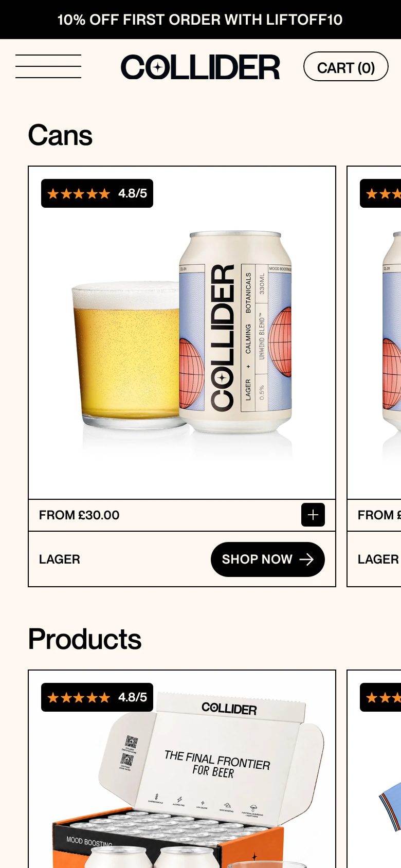 Mobile catalog of Collider