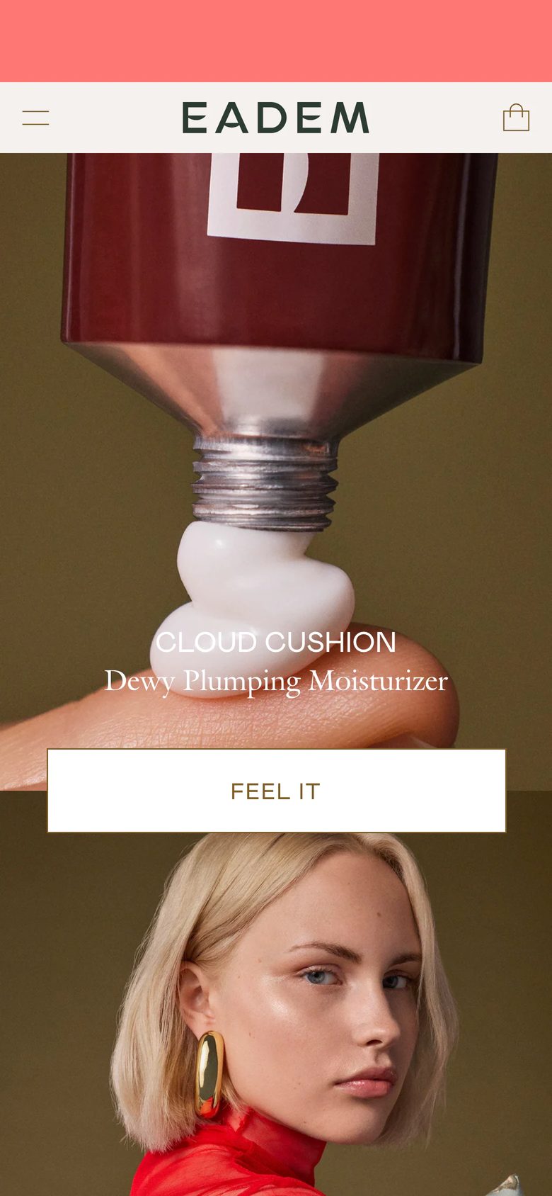 Mobile homepage of Eadem