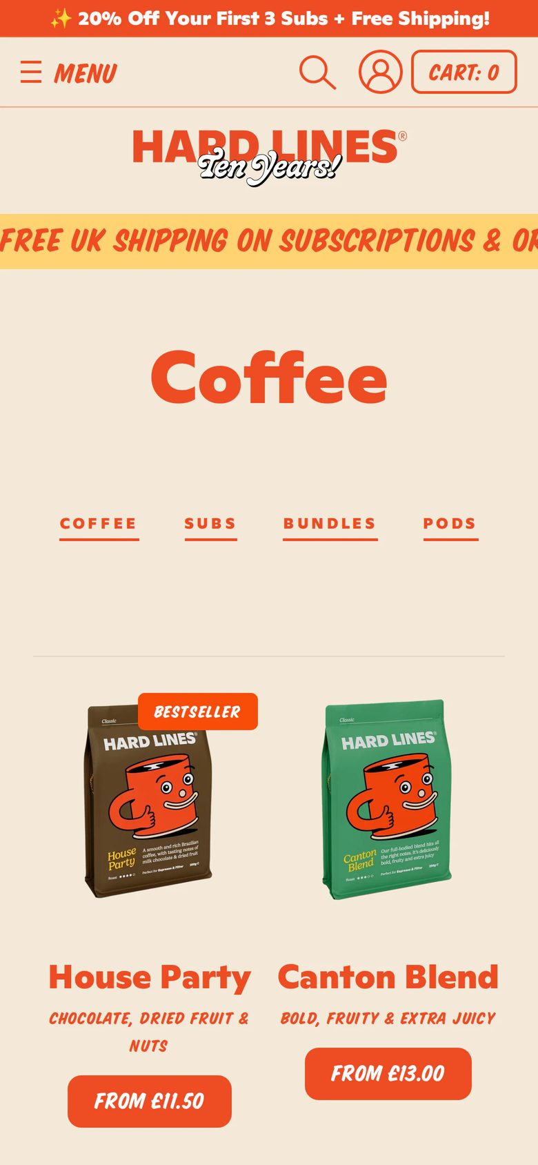 Mobile catalog of Hard Lines
