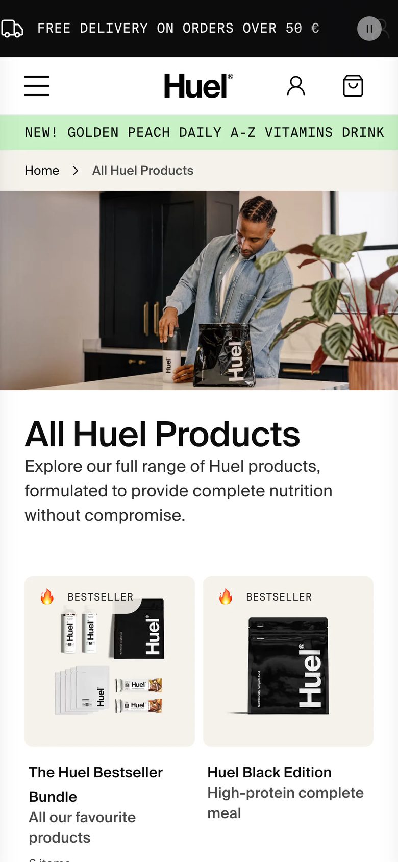 Mobile catalog of Huel