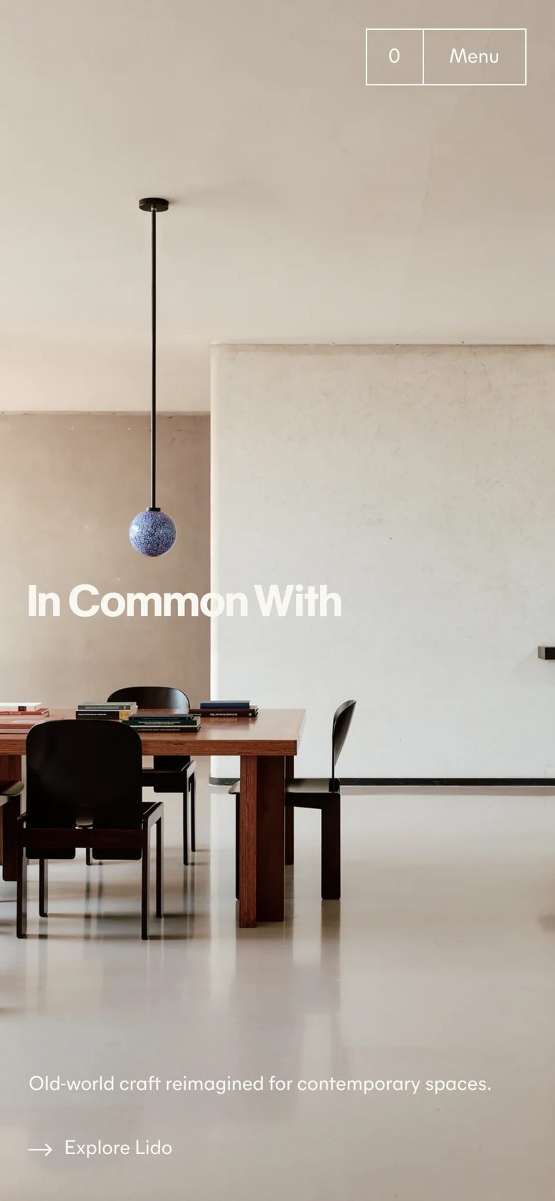 Mobile homepage of In Common With