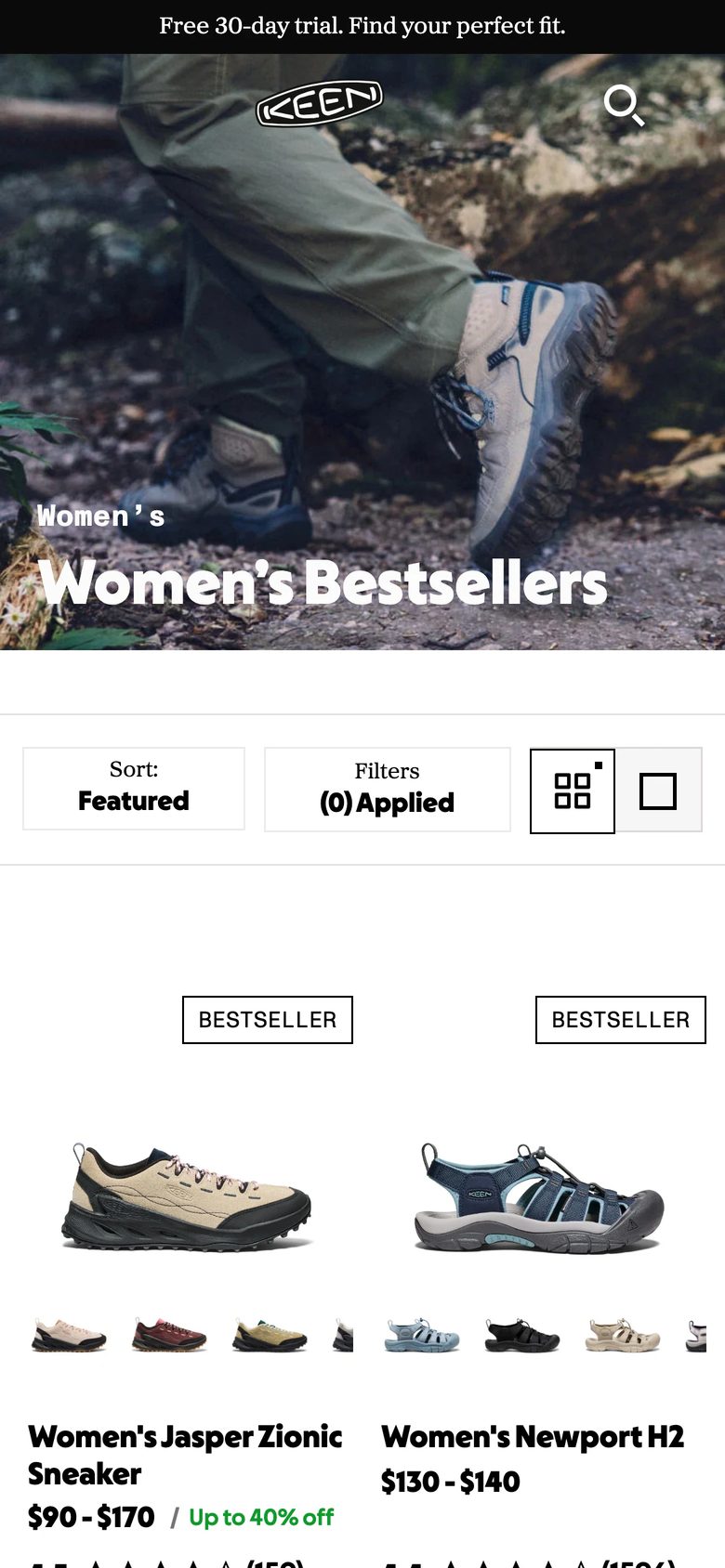 Mobile catalog of KEEN