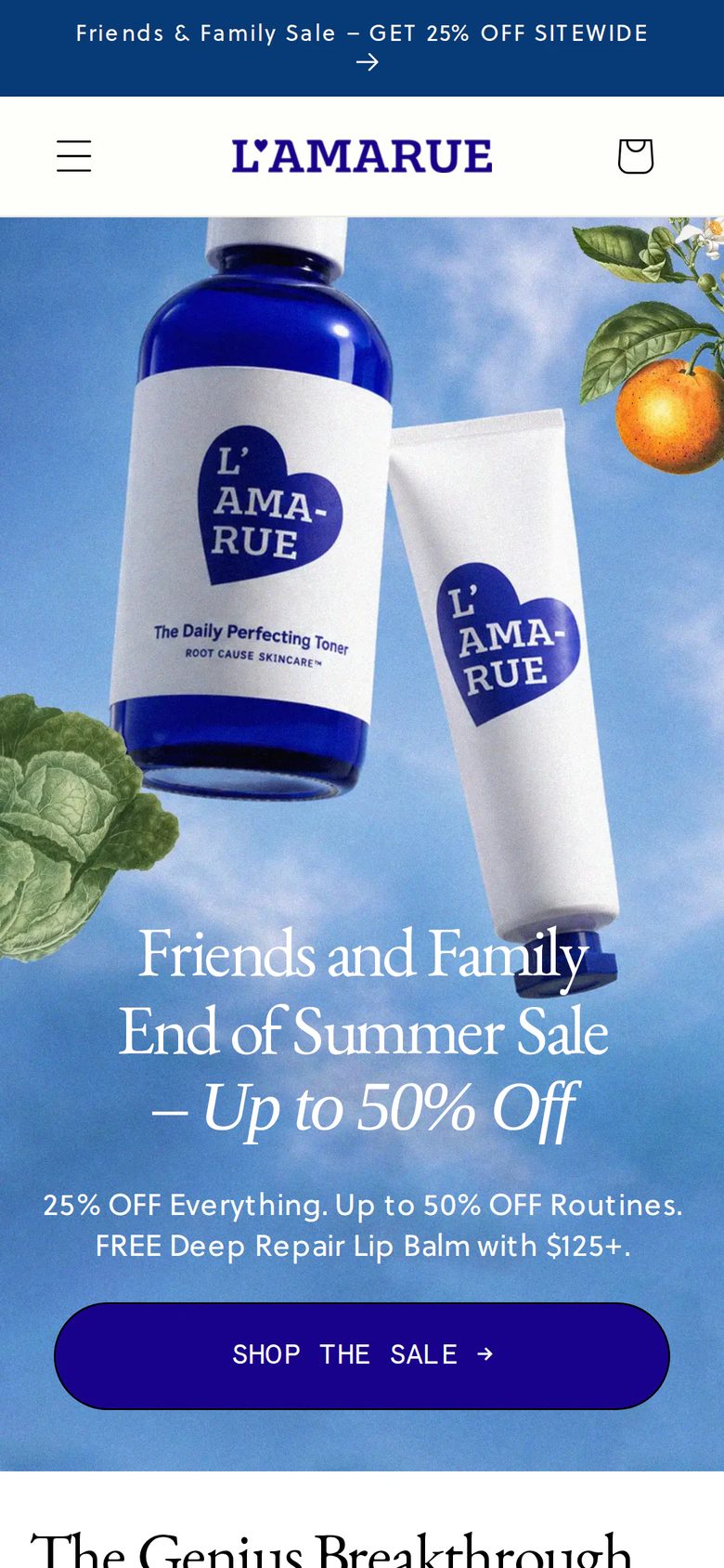 Mobile homepage of La Marue
