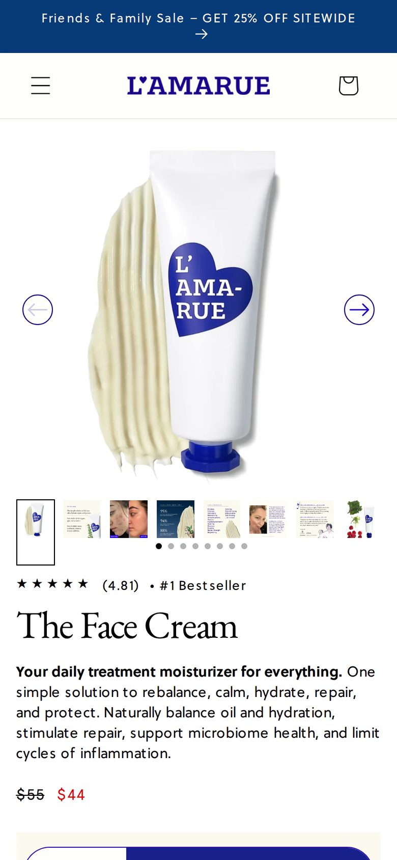 Mobile product page of La Marue