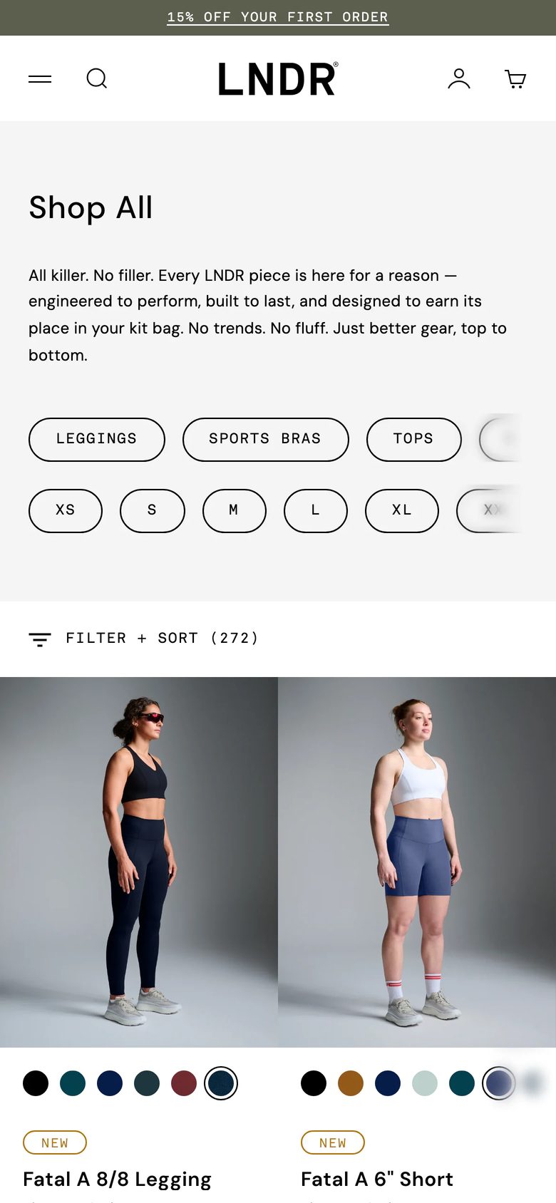 Mobile catalog of LNDR