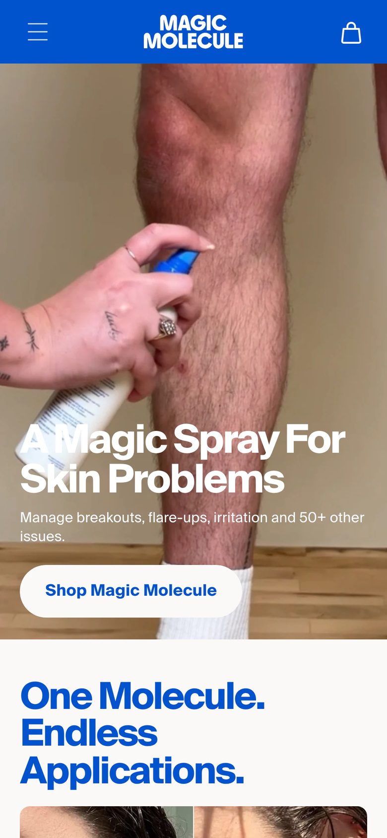 Mobile homepage of Magic Molecule