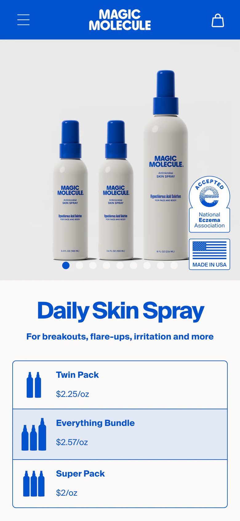 Mobile product page of Magic Molecule