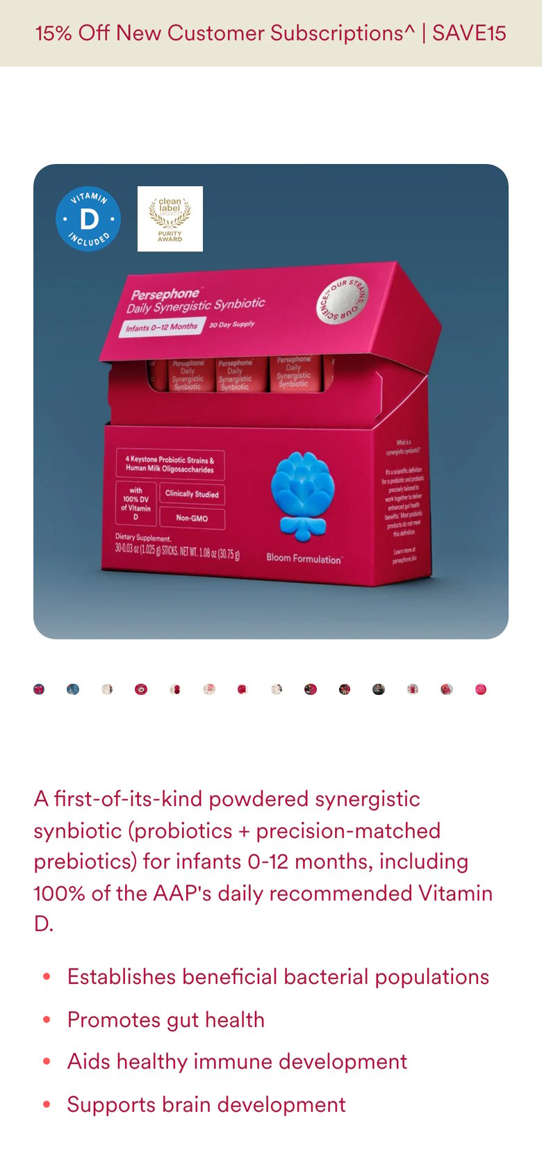 Mobile product page of Persephone