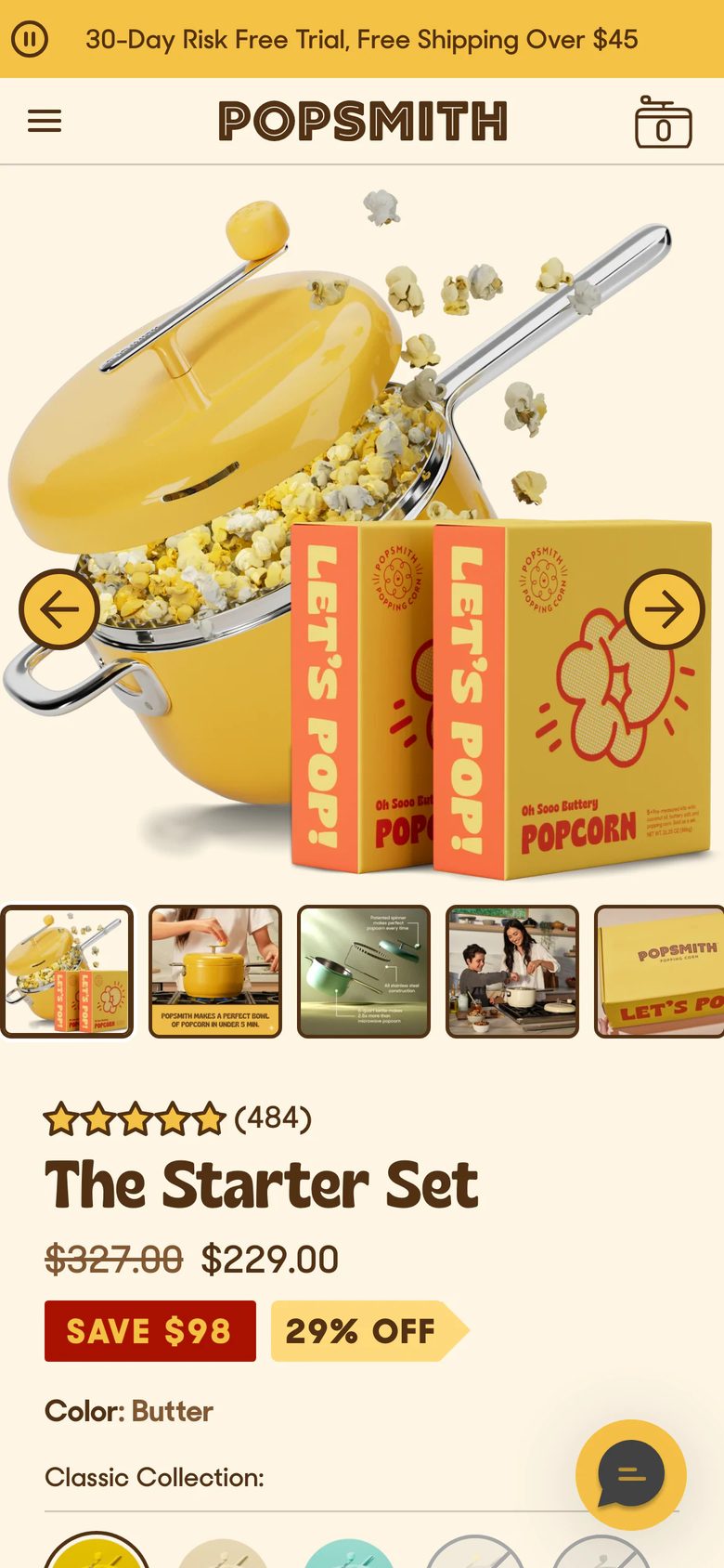 Mobile product page of Popsmith