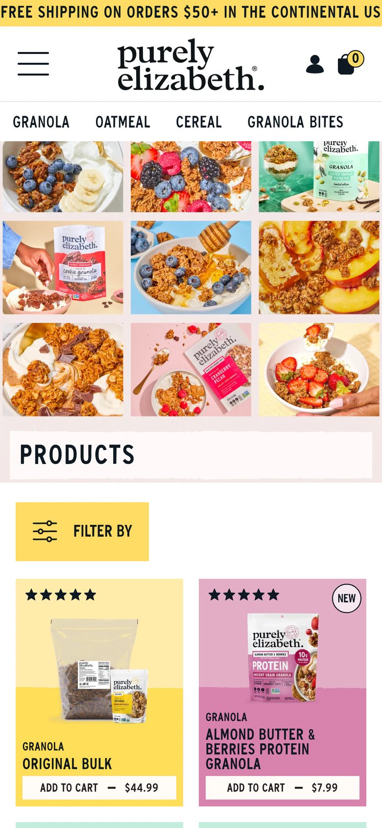 Mobile catalog of purely elizabeth